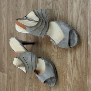 J. Crew Suede Peak-a-boo Strappy Pumps